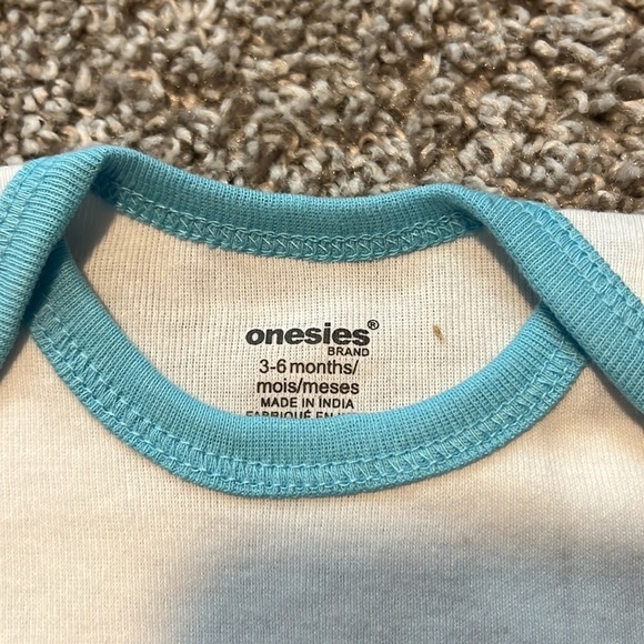 BABY Onesie 3-6 Months Size Funny Print Soft One Piece 3 Buttons New White - Picture 2 of 2